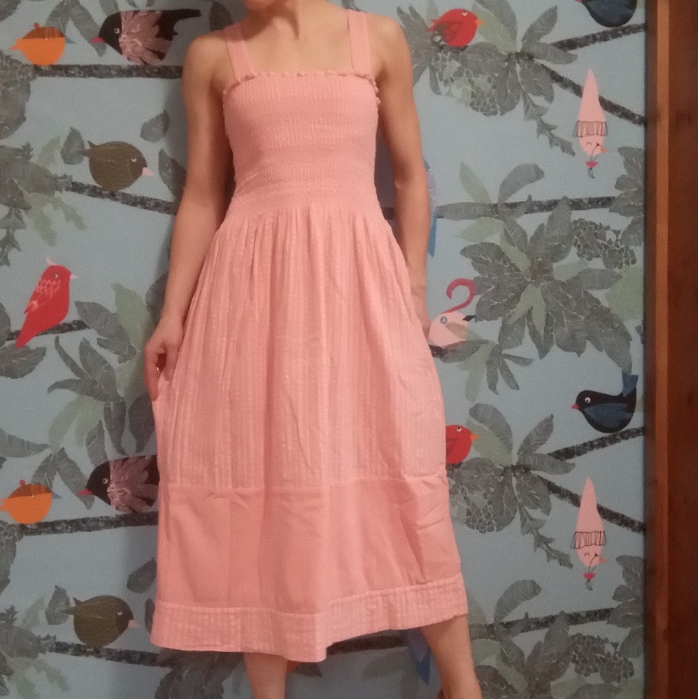 Peachy Pink Clover Midi Dress